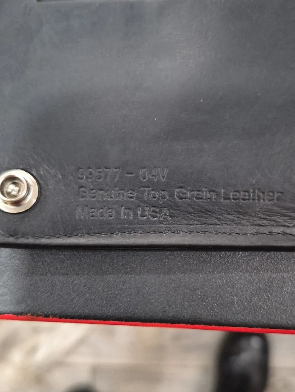 Vintage Harley-Davidson Black Leather Chain Wallet with Embossed Logo